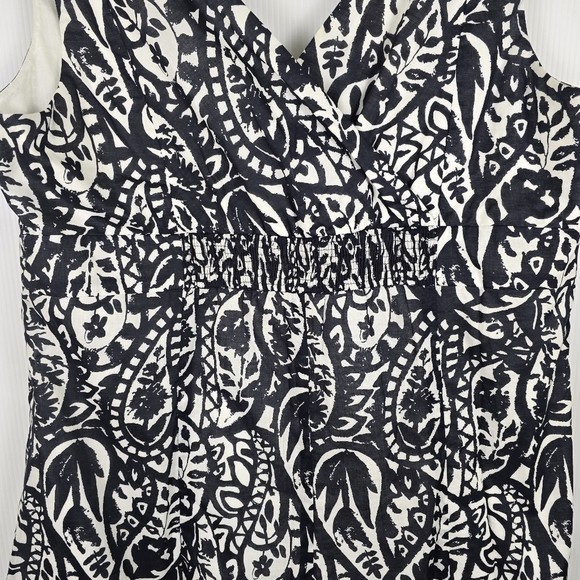Lands' End Women's Black And White Pattern Suplice Sleeveless Dress Cotton 18 - Picture 9 of 15